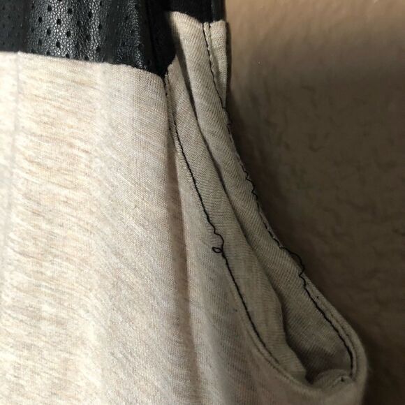 Black & Tan Color-block Faux Leather Dress SMALL - Picture 5 of 7